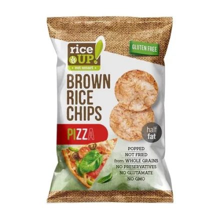 RiceUp! pizza ízű barna rizs chips 60g