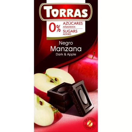 Torras almás étcsokoládé hozzáadott cukor nélkül, édesítőszerrel 75 g