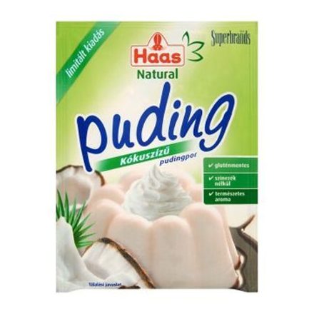 Haas Natural kókusz ízű pudingpor 40 g