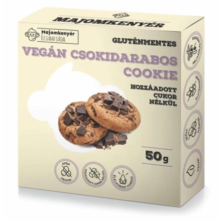 Majomkenyér vegán csokidarabos cookie, hozzáadott cukor nélkül 50 g