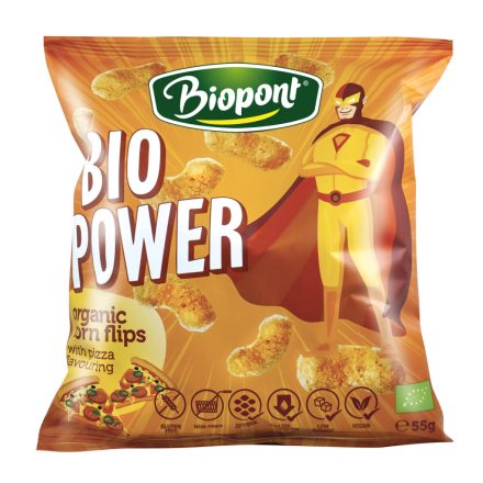 Biopont bio kukorica snack, pizzás ízű 55 g