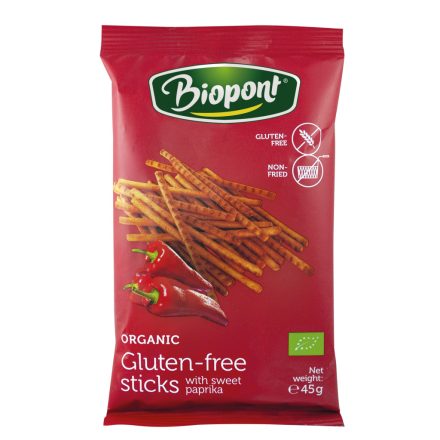 Biopont bio gluténmentes paprikás sóspálcika  45 g