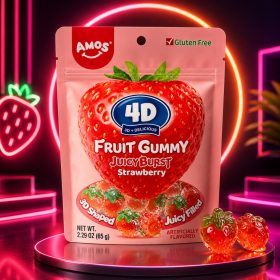 Amos 4D gumicukor eper 65g
