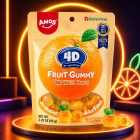 Amos 4D gumicukor narancs 65g