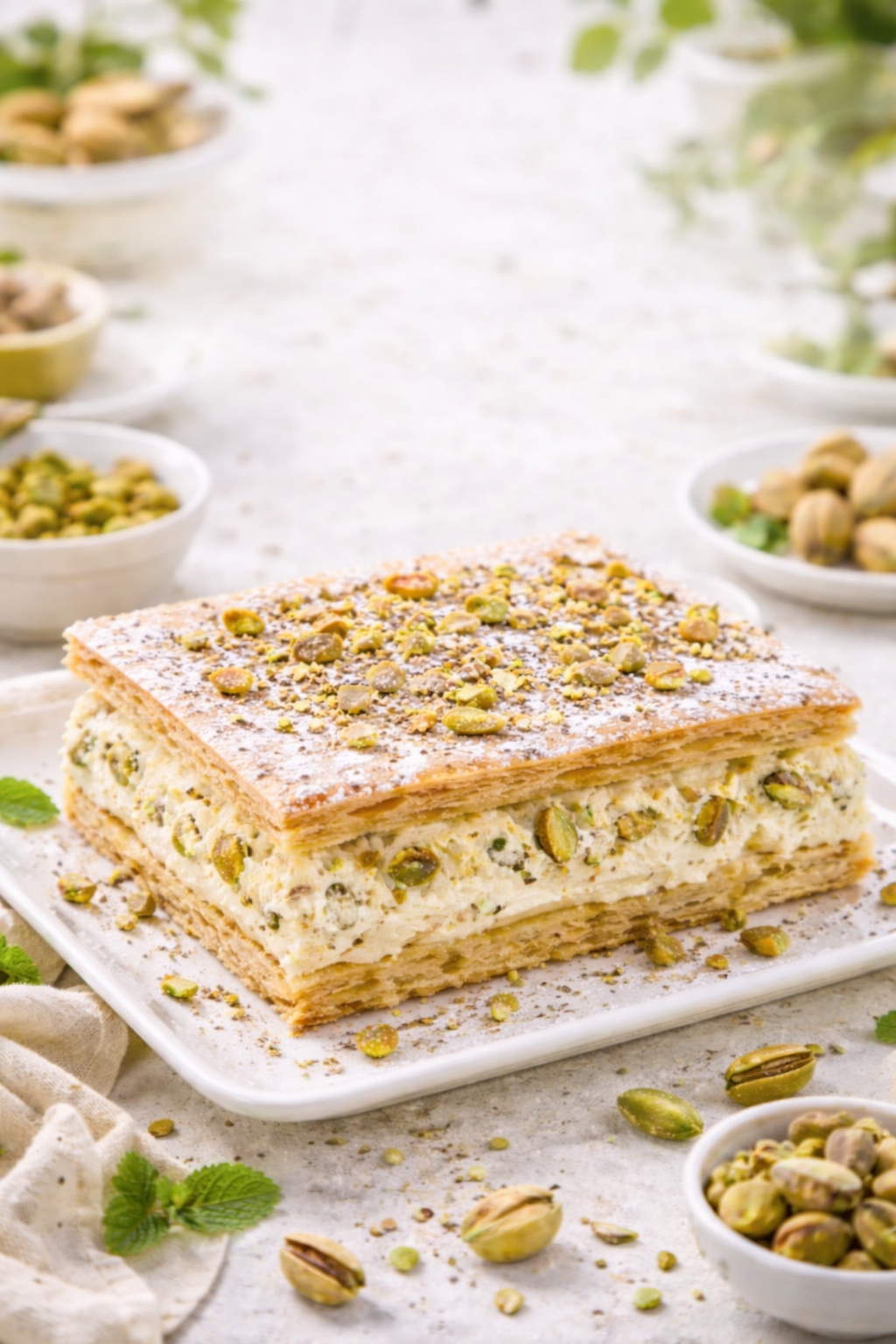 Diétás pisztáciás krémes szelet 